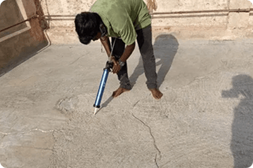 Terrace weathering coarse cracks rectification work